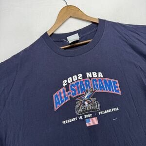 Vintage NBA All Star Game Shirt Men's 3XL Tall 3XLT Blue 2002 Y2k Philadelphia